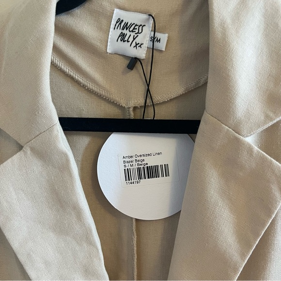 AMBER OVERSIZED LINEN BLAZER BEIGE - Picture 10 of 15